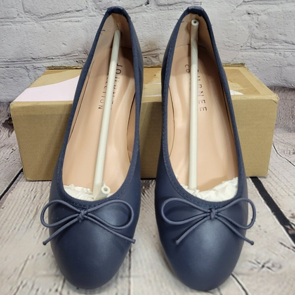 Journee Collection Women's Vika Ballet Flats- Navy